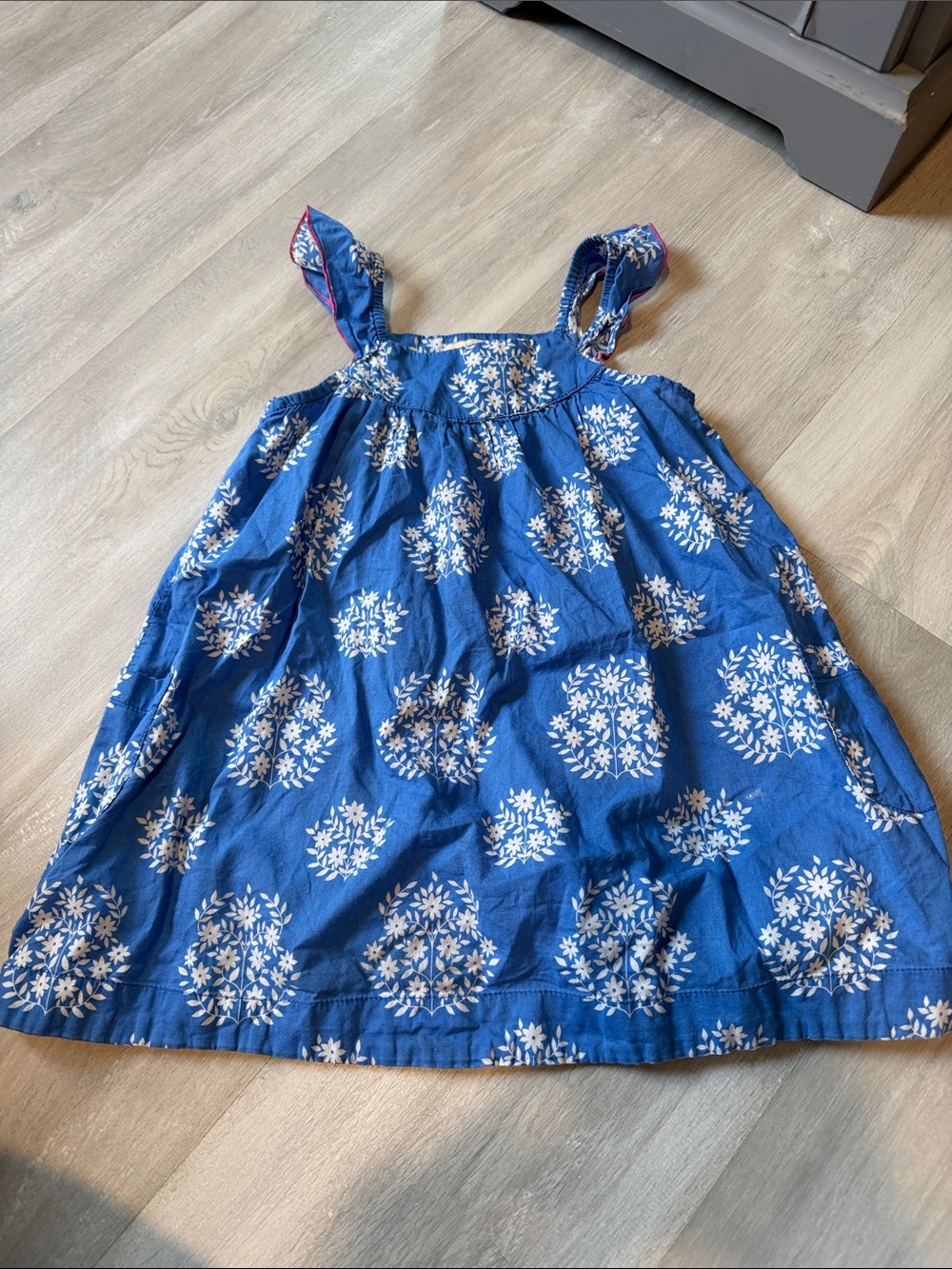 Pink Chicken Blue Floral Sundress size 2